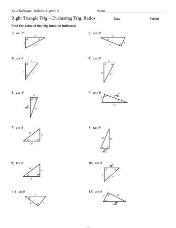 Printables Trig Ratios Worksheet trigonometry worksheets finding angles intrepidpath right triangle trig missing sides and trigonometric ratios worksheet