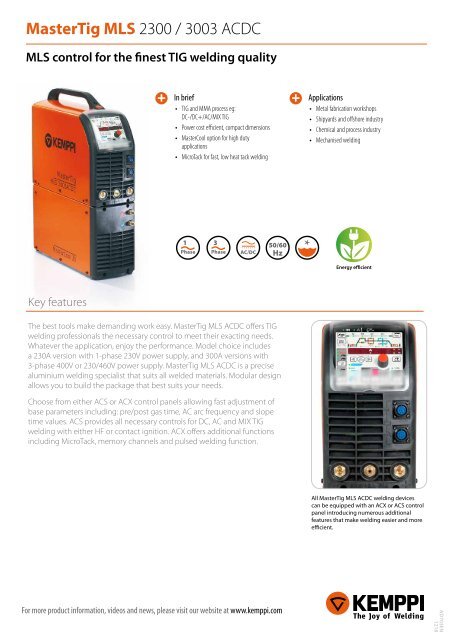 MasterTig MLS 2300 / 3003 ACDC - Rapid Welding and Industrial ...