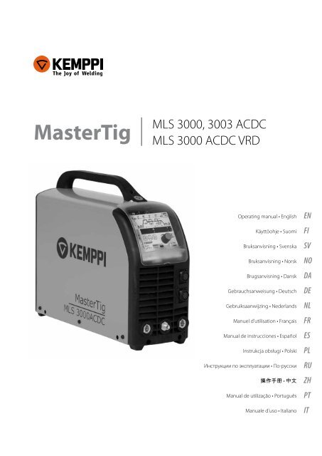 MasterTig MLS 3000, 3003 ACDC User Manual - Rapid Welding ...