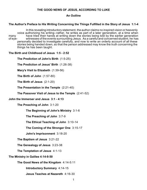Luke Outline In Depth Bible Commentaries luke-outline-in-depth-bible-commentaries