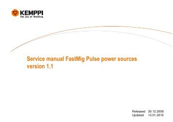 Service manual FastMig Pulse power sources version 1.1