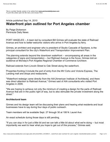 PDN Article - City of Port Angeles