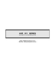 avr 911 series - Power Drive Systems Generator Automatic Voltage ...