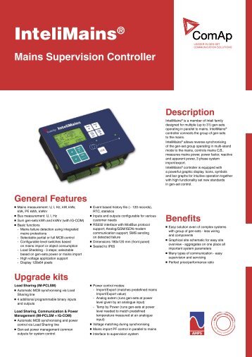 InteliMainsÂ® - Power Drive Systems Generator Automatic Voltage ...