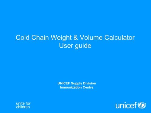 How to use the Calculator - Unicef