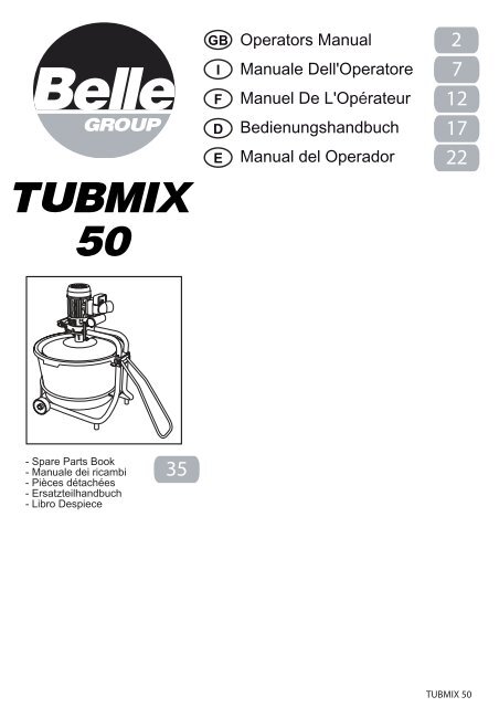Belle - TUBMIX50 - Paddle Mixer - Artisan Hire Centres