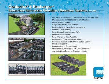 PDF - CULTEC Contactor & Recharger Stormwater ... - CULTEC, Inc.