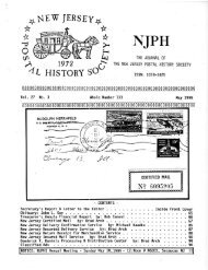 133 - New Jersey Postal History Society