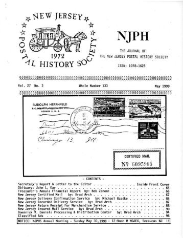 133 - New Jersey Postal History Society