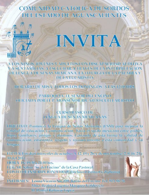 Invitación a la misa de sordos y curso LSM 2011