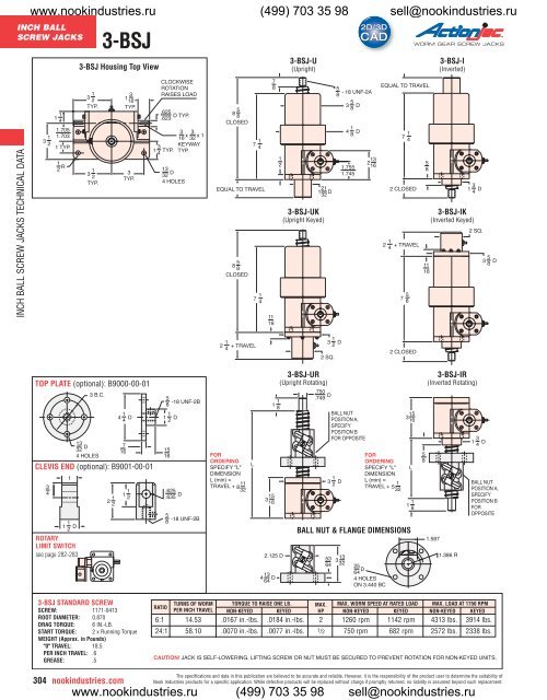 Nook Industries: ActionJac Worm Gear Screw Jacks