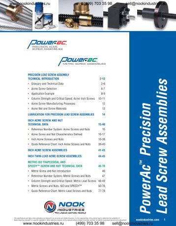 Nook Industries: PowerAc Precision Acme Screw Assemblies