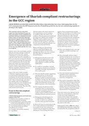 Emergence of Shariah compliant restructurings in the GCC region