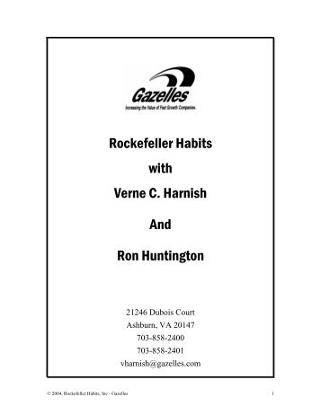 Rockefeller Habits with Verne C. Harnish And Ron ... - Gazelles