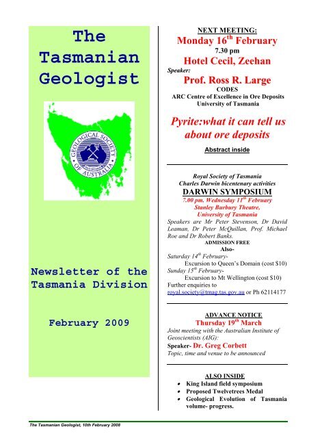 The Tasmanian Geologist - Geological Society of Australia