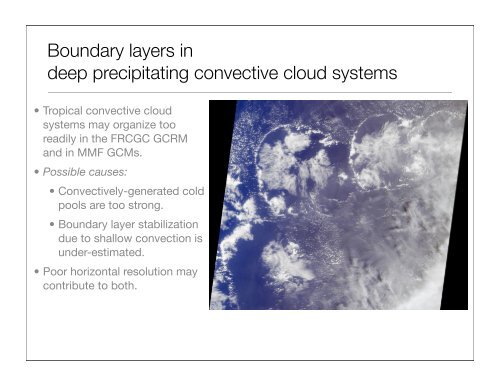 Focus on deep and shallow convection, and turbulence - cmmap