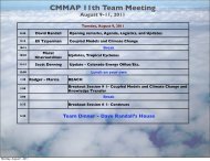 tentative Team Meeting agenda - cmmap