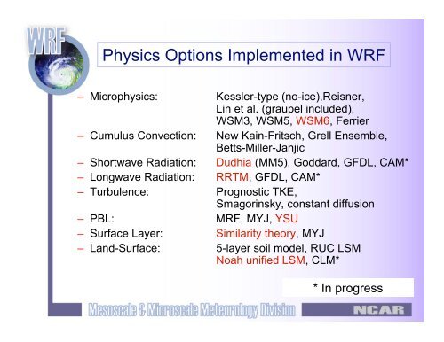 Convection-Resolving Forecasting with the WRF Model - cmmap