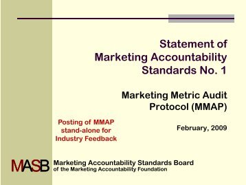 Marketing Metric Audit Protocol (MMAP) - MASB