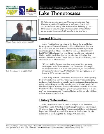 Lake Thonotosassa - Hillsborough County & City of Tampa Water Atlas