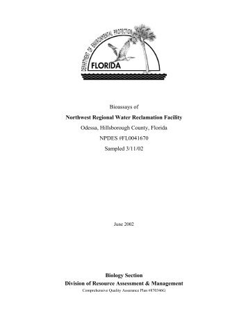 Bioassays of Northwest Regional Water Reclamation Facility