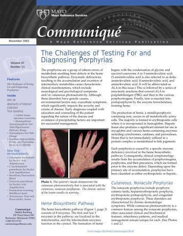 The Challenges Of Testing For And Diagnosing Porphyrias