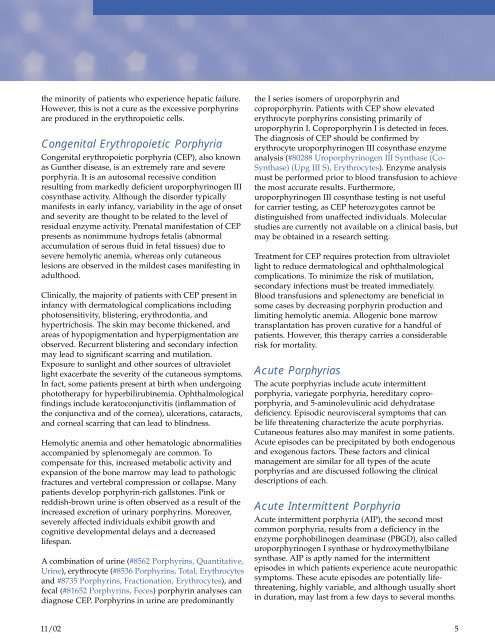 The Challenges Of Testing For And Diagnosing Porphyrias