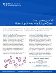 Hematology and Hematopathology at Mayo Clinic