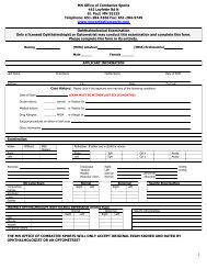 Eye Exam Clearance Form - Minnesota Office of Combative Sports