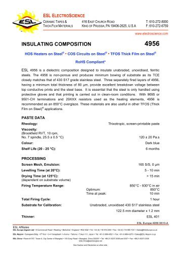 insulating composition 4956 - ESL Electro-Science