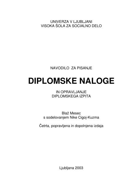 6.2 Poglavja diplomske naloge - Student Info