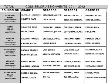 Counselor Assignments & E-mail Addresses