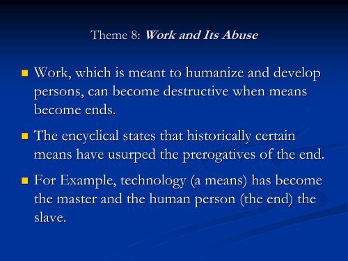 Themes of On Human Work (Laborem Exercens) - Living Faith at Work