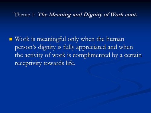 Themes of On Human Work (Laborem Exercens) - Living Faith at Work