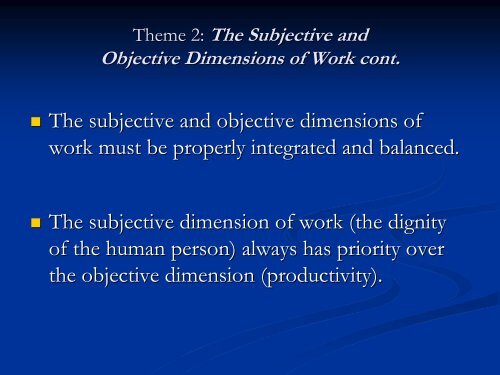 Themes of On Human Work (Laborem Exercens) - Living Faith at Work