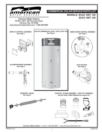 commercial solar service parts list models: scg3 100t 120 scx3 100t ...