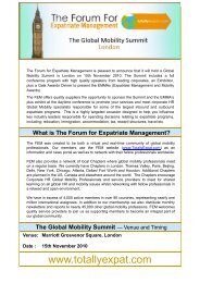 The Global Mobility Summit - Forum for Expatriate Management