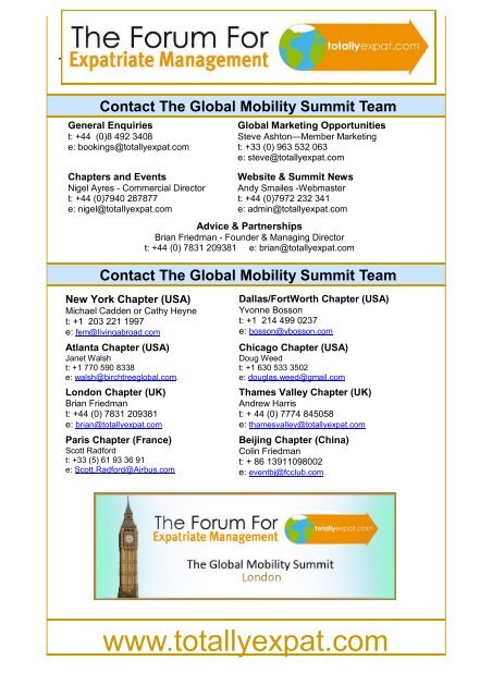 The Global Mobility Summit - Forum for Expatriate Management