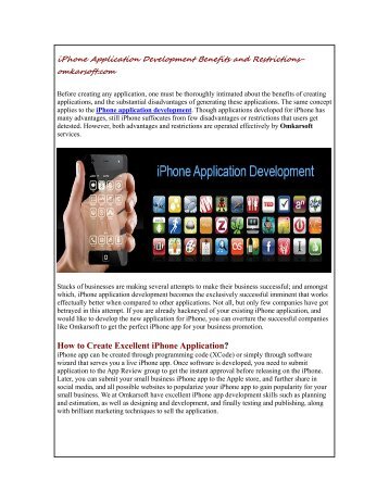 iPhone Application Development Benefits and Restrictions- omkarsoft.com