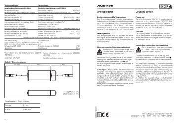 AnkoppelgerÃ¤t Coupling device AGE185 - Bender Benelux BV