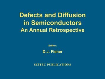 Defects and Diffusion in Semiconductors - Stephen J. Pearton