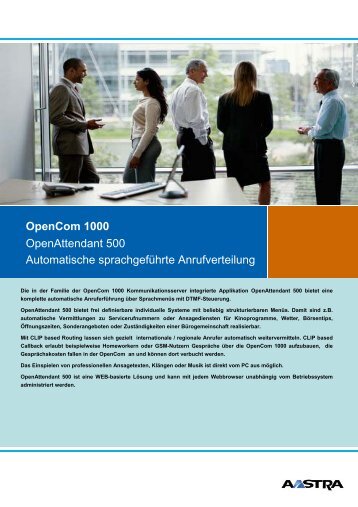 OpenCom 1000 OpenAttendant 500 Automatische ... - Aastra