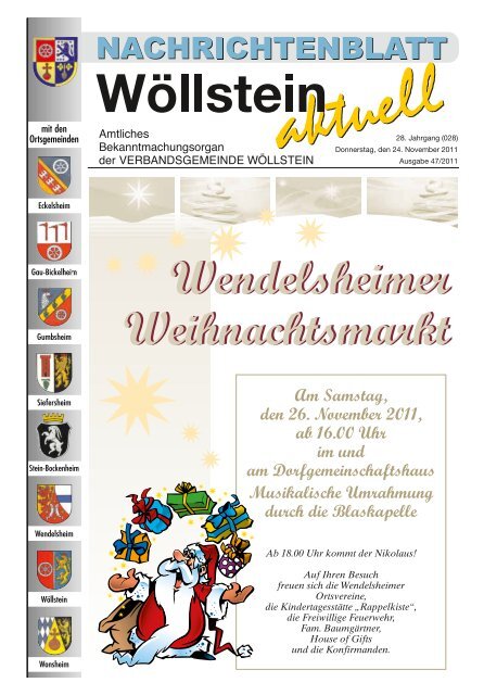 Hinweis in eigener Sache - Verbandsgemeinde Wöllstein