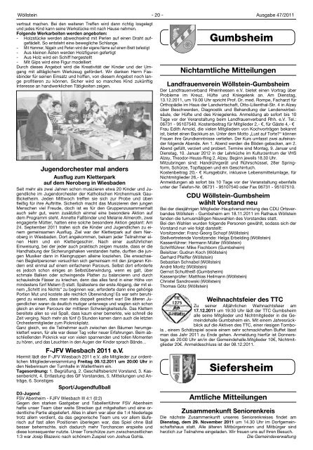 Hinweis in eigener Sache - Verbandsgemeinde Wöllstein
