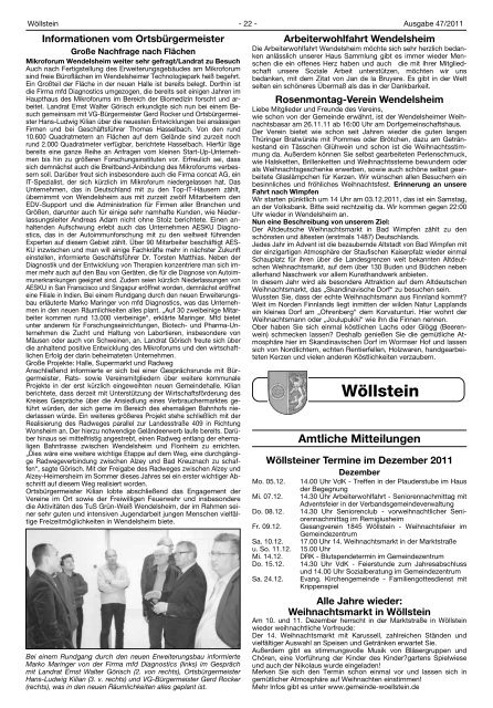 Hinweis in eigener Sache - Verbandsgemeinde Wöllstein