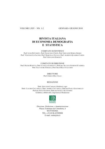 rivista italiana di economia demografia e statistica - Sieds