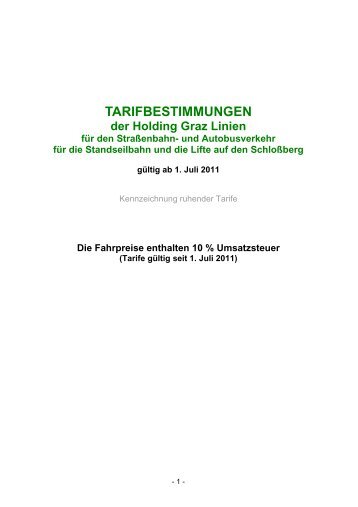 TARIFBESTIMMUNGEN - Holding Graz