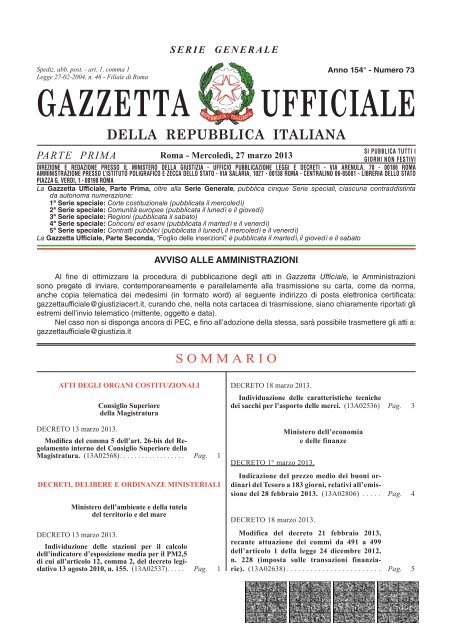 gazzetta ufficiale della repubblica italiana - Il Sole 24 ORE