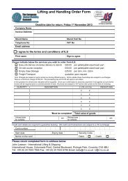 Lifting and Handling Order Form