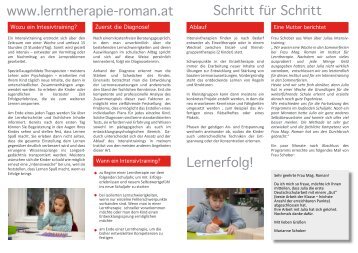 www.lerntherapie-roman.at Schritt für Schritt Lernerfolg!